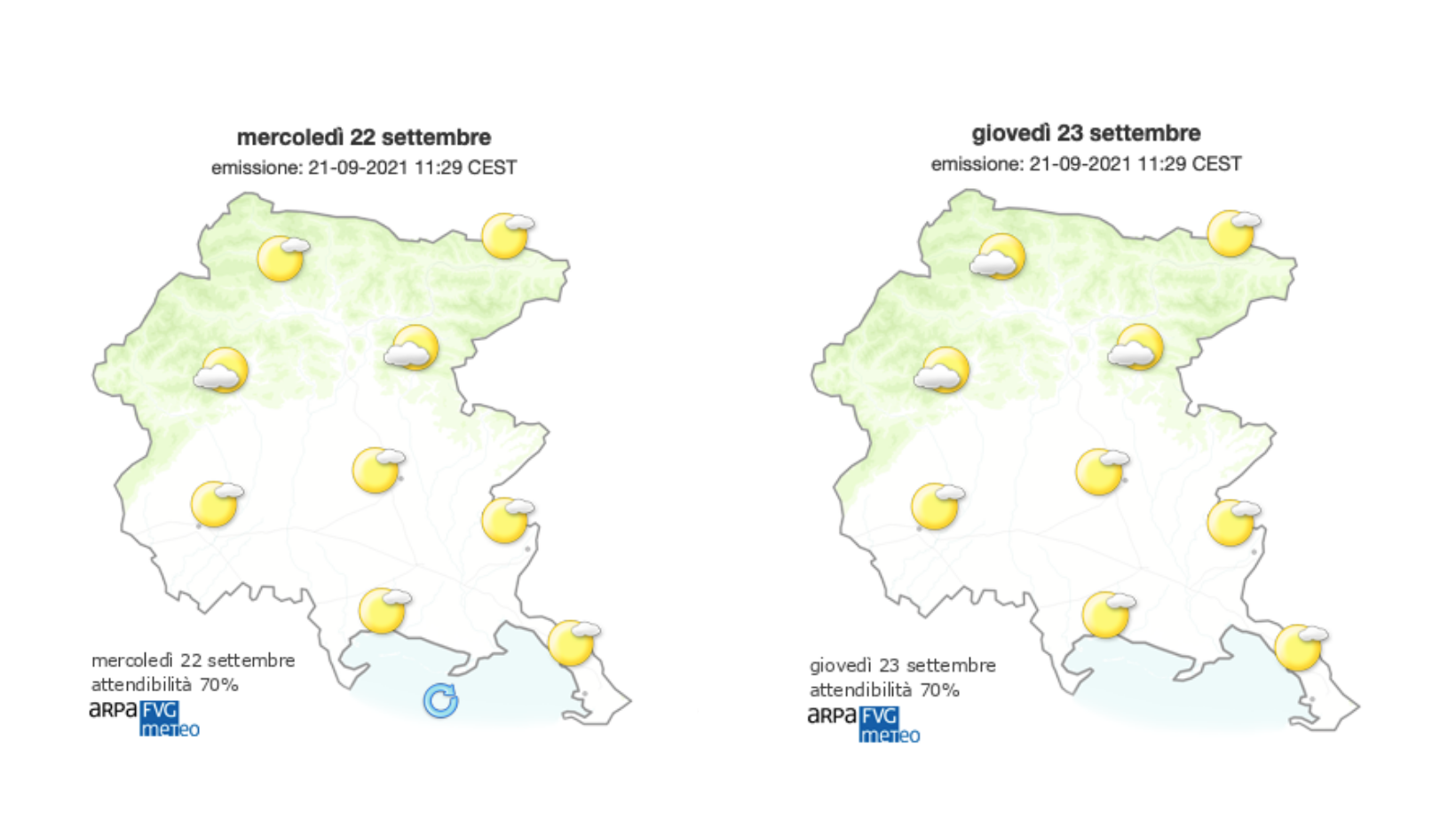 Immagine per Meteo, tempo stabile sul Goriziano con sole e Borino sulla costa